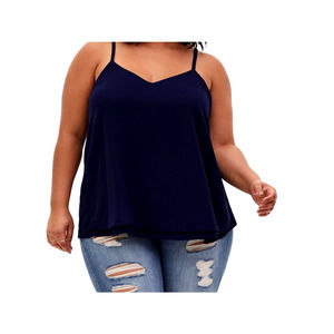 Torrid Women's Navy Blue Sophie Chiffon Double Layer Swing Cami; size 00
